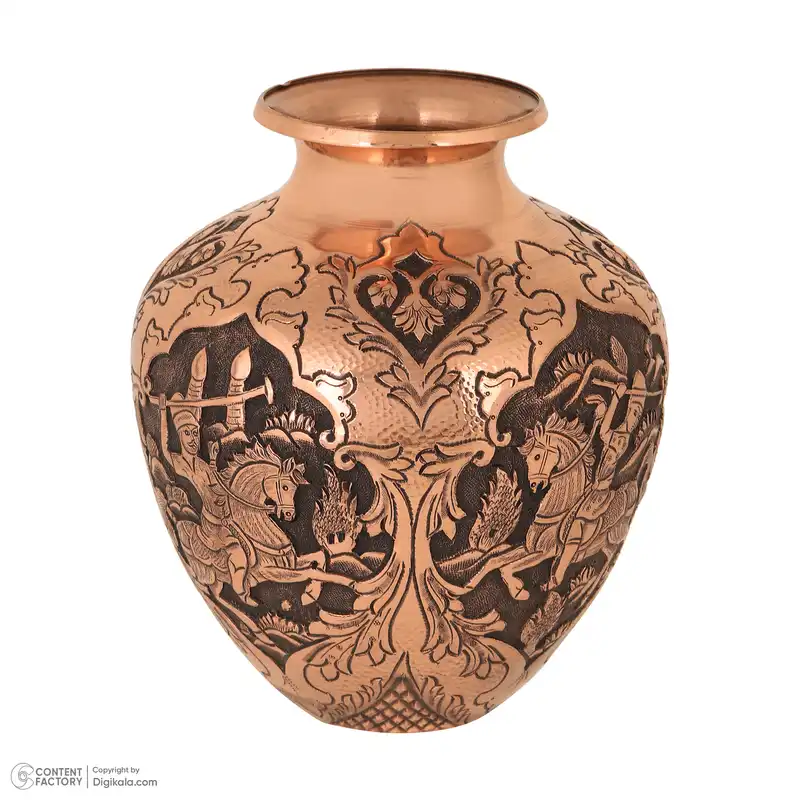 گلدان قلمزنی قهرمانی طرح چوگان کد 910