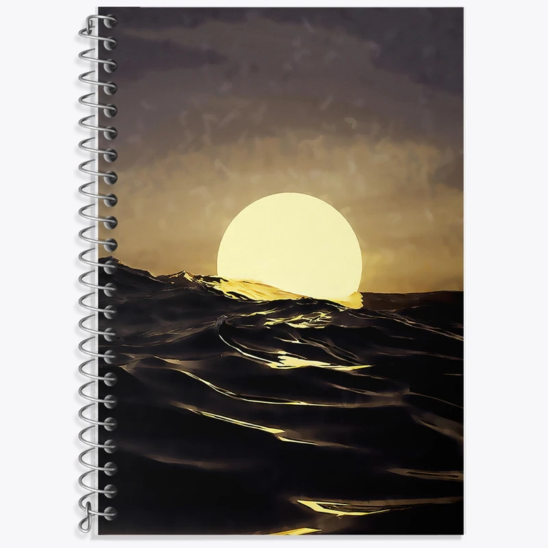 دفتر لغت 50 برگ خندالو طرح ماه و دریا کد F1188