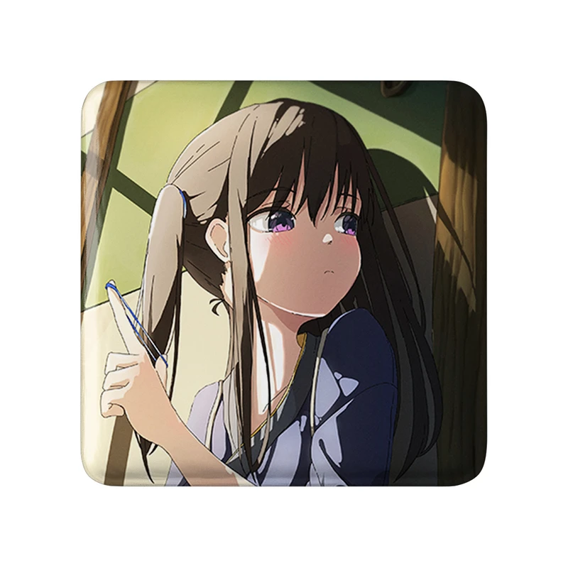 مگنت خندالو طرح تاکینا انیمه لیکوریس ریکویل Lycoris Recoil  مدل مربعی کد 22961