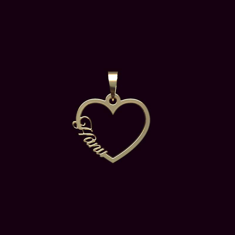 آویز گردنبند طلا 18 عیار زنانه مدوپد مدل اسم هانو hanu کد PB1-10207