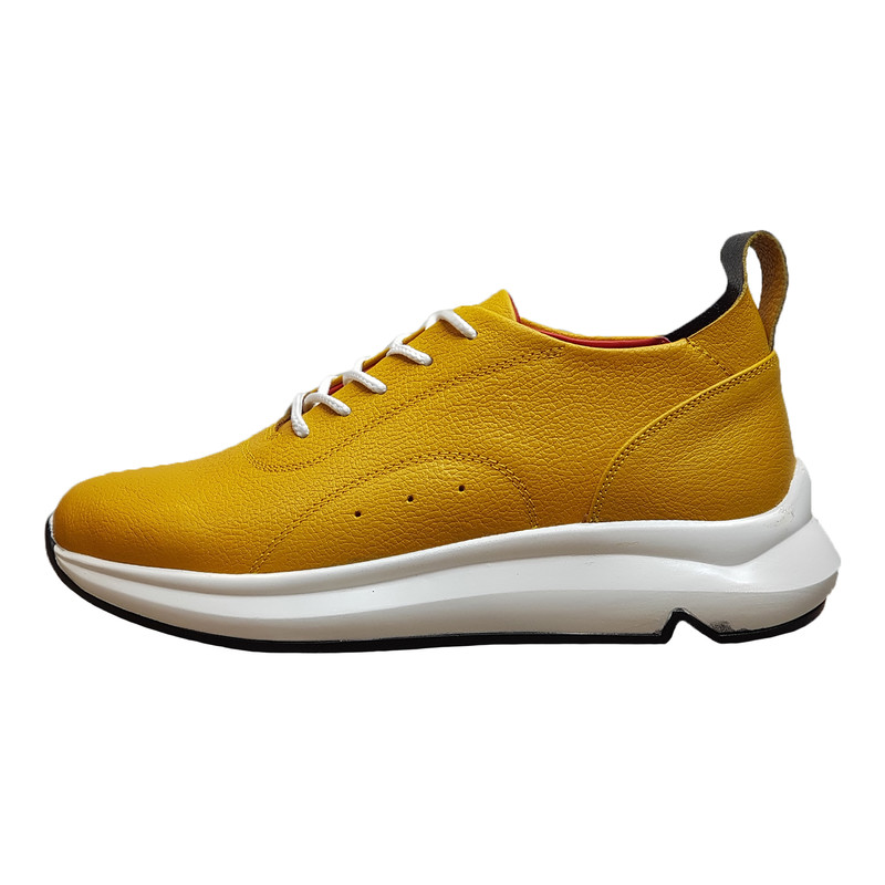 کفش روزمره زنانه مدل چرم طبیعی کد 00166t.k رنگ زرد