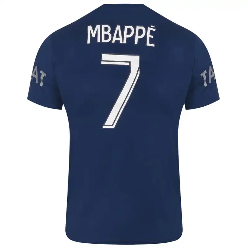 ست تیشرت آستین کوتاه و شلوارک ورزشی پسرانه طرح پاریسن ژرمن مدل ام باپه 2023