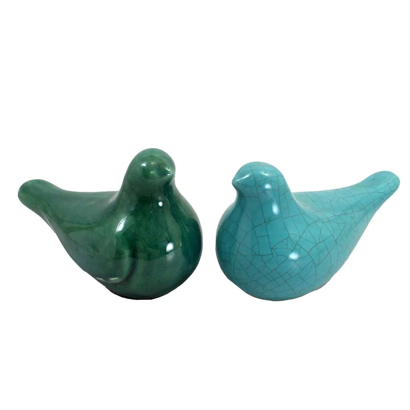 مجسمه سرامیکی طرح پرنده کد XL مجموعه 2 عددی