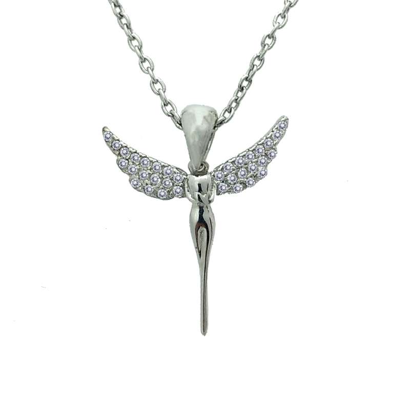 گردنبند نقره زنانه مدل  طرح فرشته NS-425