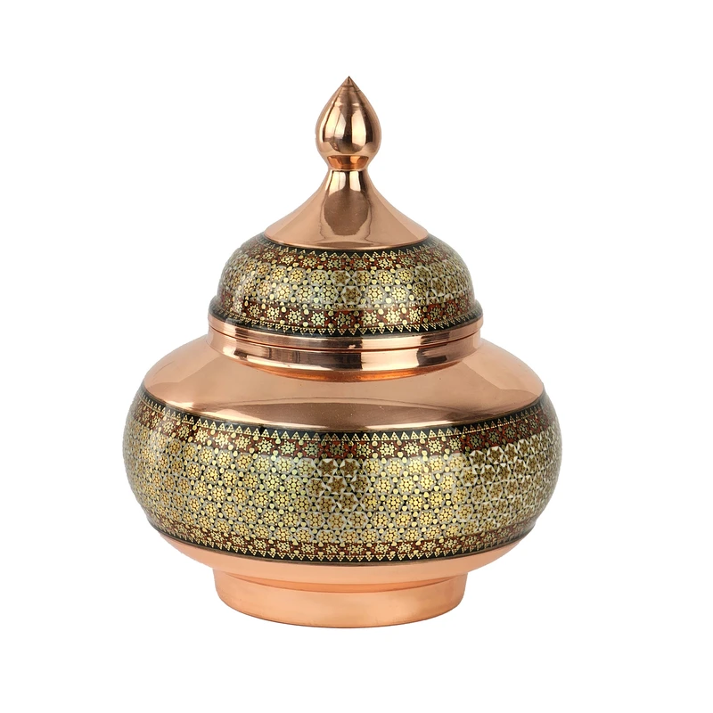 قندان خاتم کاری مدل سیبی کد Gk