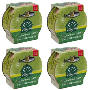 کنسرو ماهی تن در روغن زیتون گیلانی -180 گرم بسته 4 عددی
