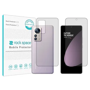 Rockspace transparent screen protector HyGEL model suitable for Xiaomi 12S Pro mobile phone along with the back of the phone
