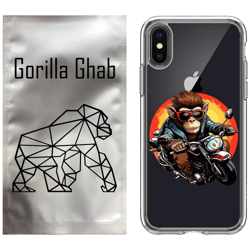 کاور گوریلا قاب مدل CLG کد 32 طرح میمون موتورسوار مناسب برای گوشی موبایل اپل iPhone X / XS