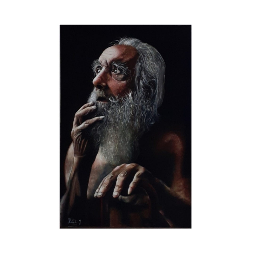 تابلو نقاشی مدل پیرمرد کد ۱۰۰