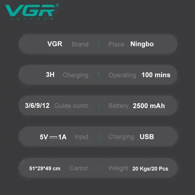 ماشین اصلاح موی سر وی جی ار مدل 002