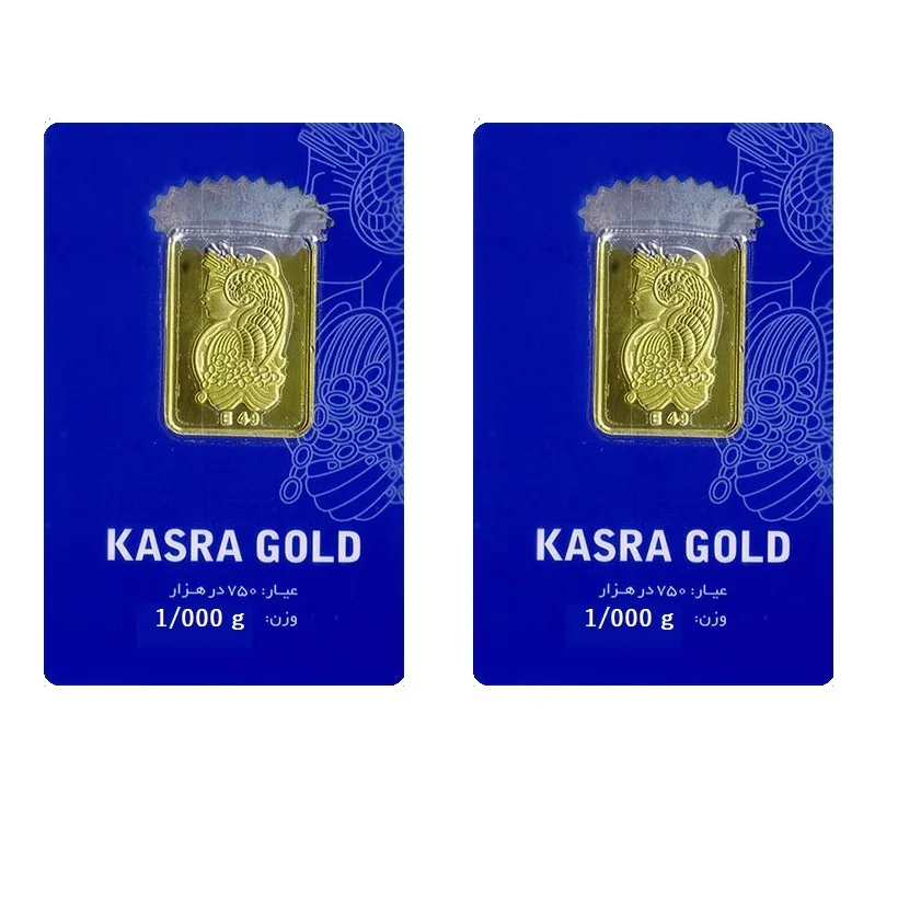 طلا گرمی 18 عیار گالری طلای نجفپور مدل K-2 بسته دو عددی