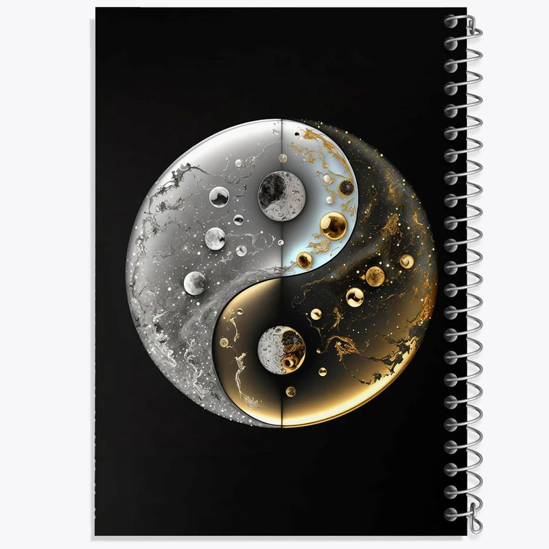 دفتر مشق 100 برگ خندالو طرح یین و یانگ کد 30519