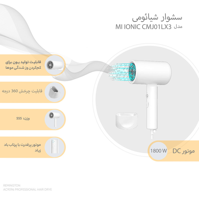 سشوار شیائومی مدل Mi Ionic CMJ01LX3 سشوار شیائومی مدل Mi Ionic CMJ01LX3