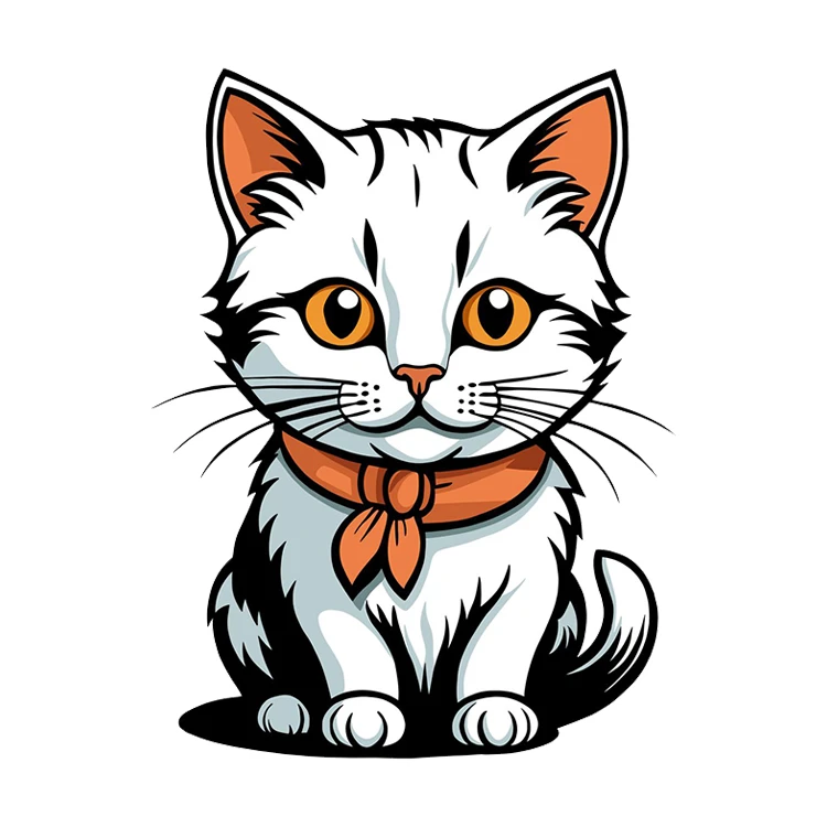 استیکر پارچه و لباس پاد آفرین مدل گربه کد 2060