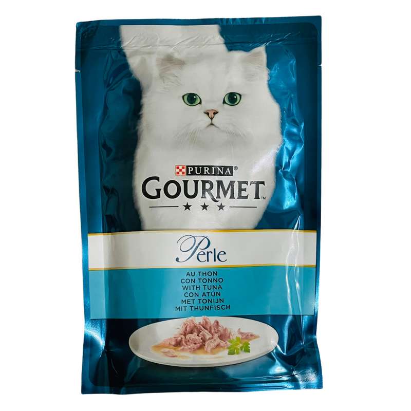 غذای پوچ گربه گورمت مدل perle with tuna وزن 100 گرم