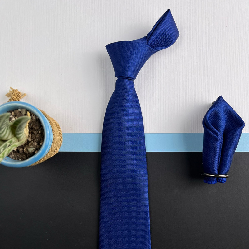 ست کراوات و دستمال جیب مردانه نسن طرح آکسفورد مدل S47