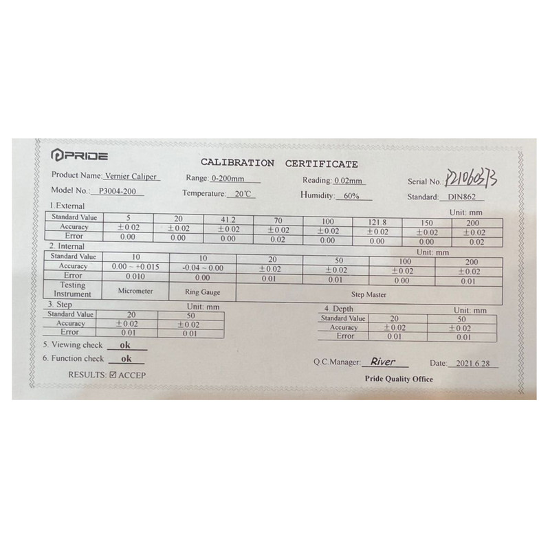 کولیس پراید مدل P3004-200 گستره 0-200 میلیمتر