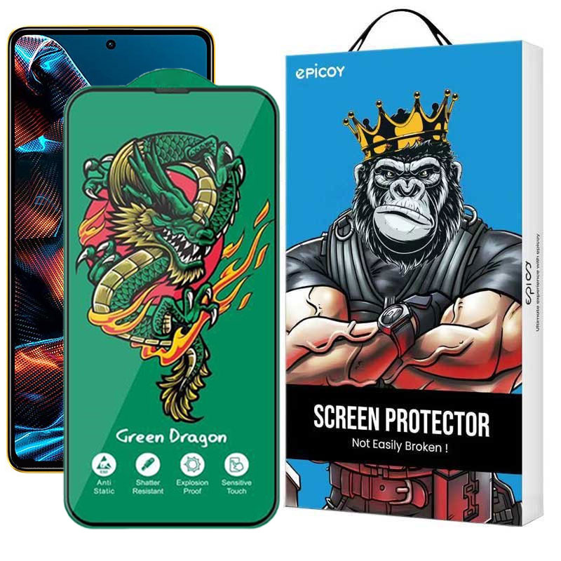 محافظ صفحه نمایش اپیکوی مدل Green Dragon ExplosionProof مناسب برای گوشی موبایل شیائومی Poco X5 Pro/ X5/ X4 Pro 5G/ X3 Pro/ X3 NFC/ X3 