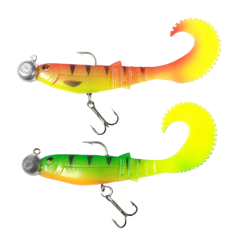 طعمه ماهیگیری مدل  ژله ای جیگ دم خروس  کد 01 بسته 2 عددی