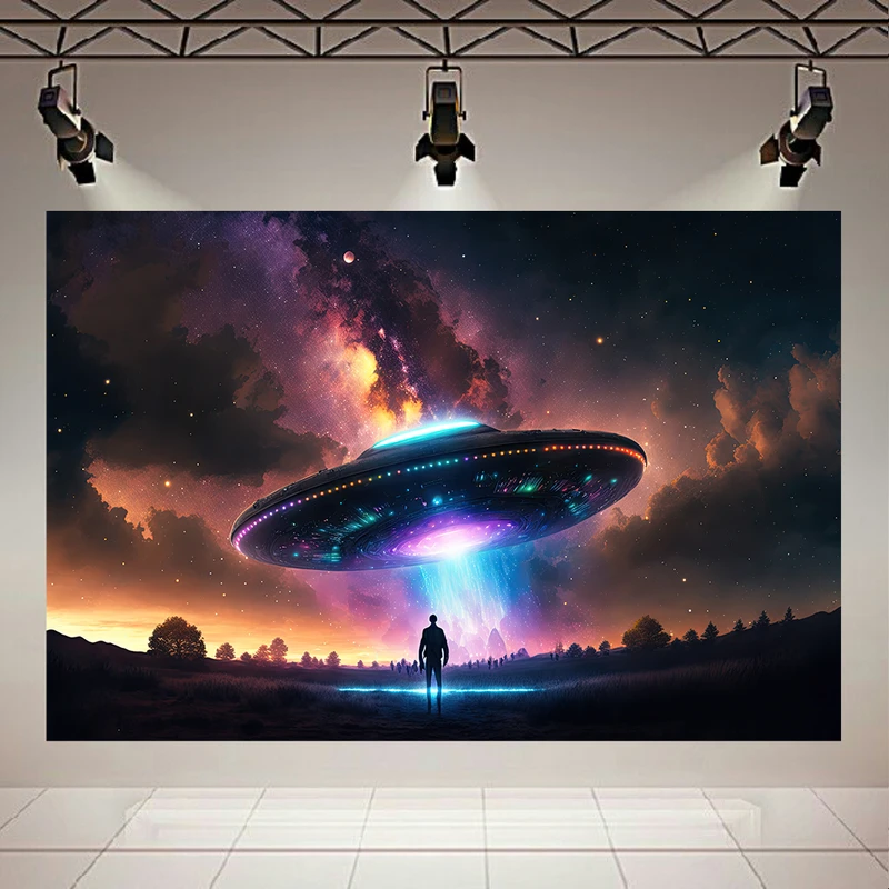 پوستر بک لایت طرح کهکشان مدل بشقاب پرنده کد AR31264