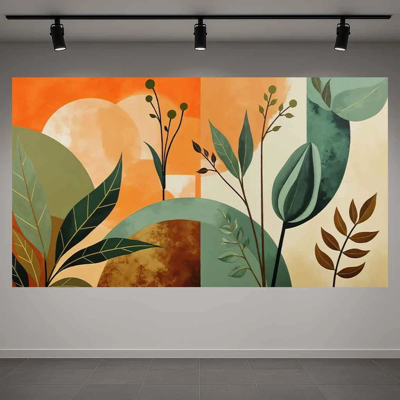 پوستر پارچه ای طرح مخمل  مینیمال مدل برگ کد AR3061619