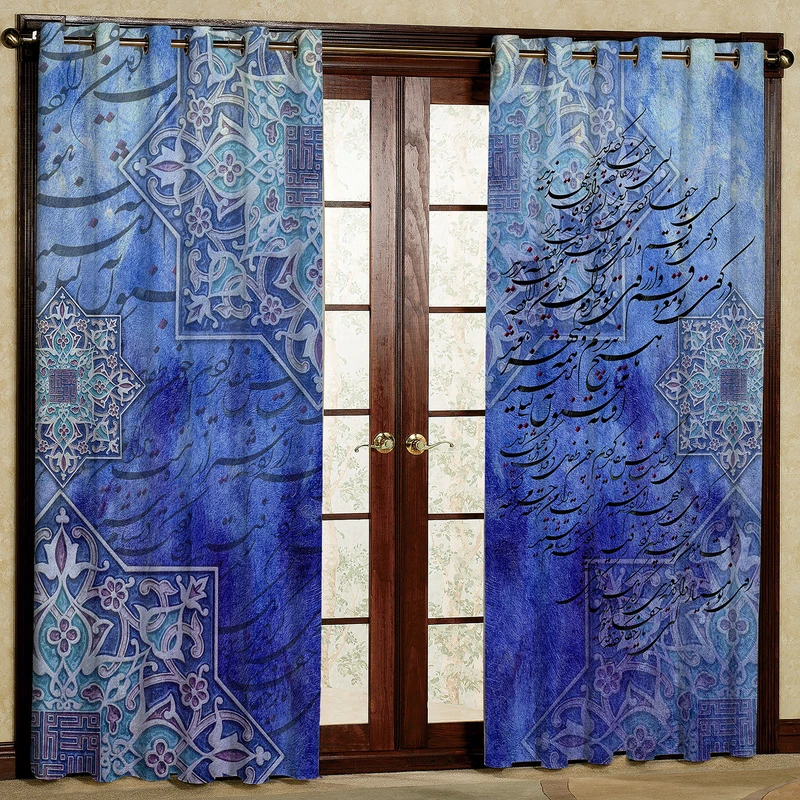     پرده مدل شعر مخمل پانچی کد 1071 سایز 140x280 سانتی متر