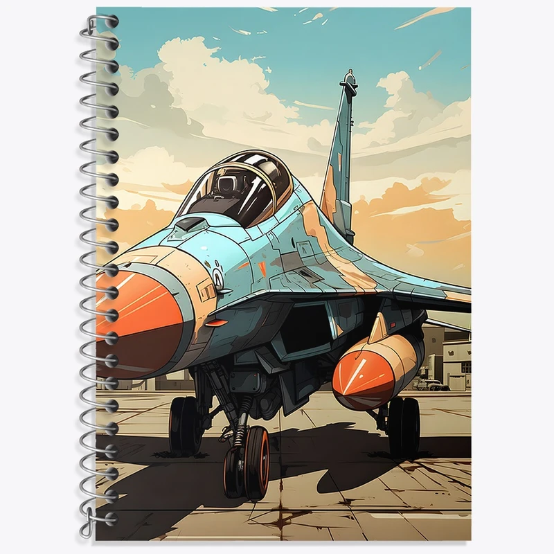 دفتر زبان 50 برگ خندالو مدل دو خط طرح جت کد N1578