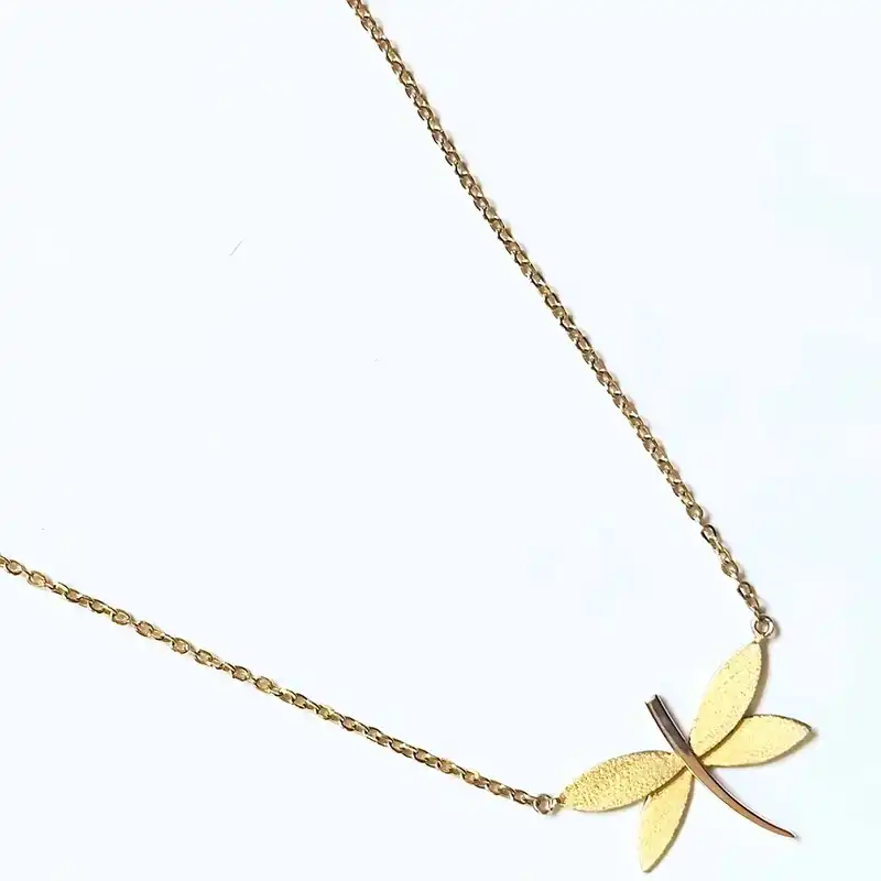 گردنبند طلا 18 عیار زنانه مدل GA012 طرح سنجاقک