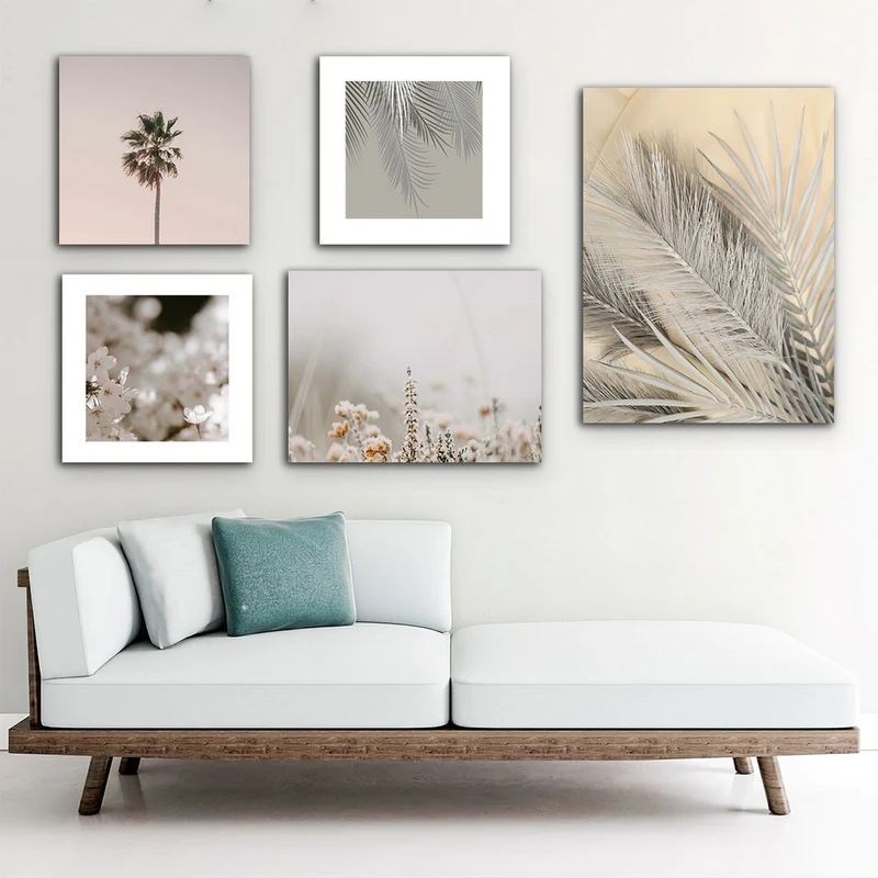 تابلو شاسی بکلیت طرح دکوراتیو درخت نخل مدل SH-665 مجموعه 5 عددی