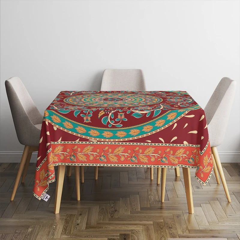 رومیزی رومیزی باز طرح مربع مدل سنتی مدرن کد 11091 سایز 140*140 سانتی متر