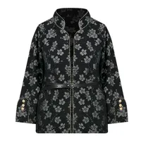 کت زنانه مدل مخمل گل&zwnj;دار کد AK1480