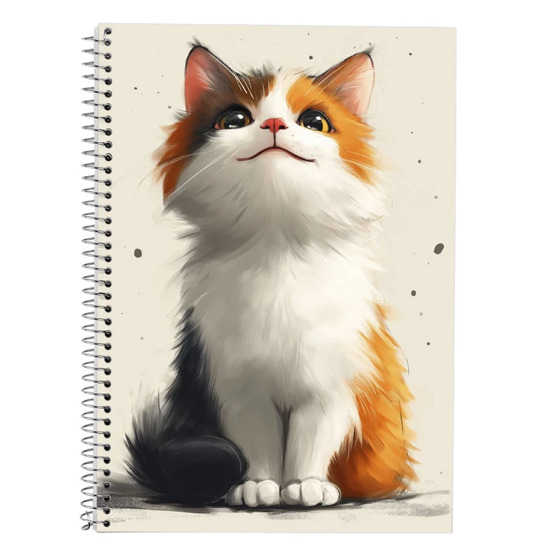 دفتر زبان 50 برگ مدوپد مدل دو خط طرح گربه کد DF14730