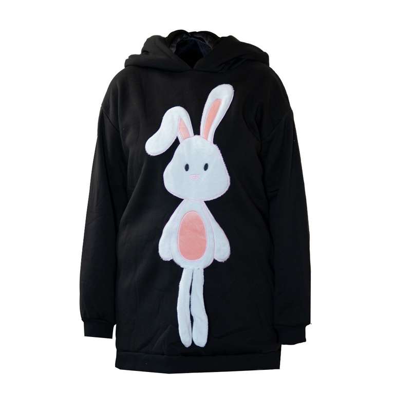 هودی زنانه مدل خرگوشی رنگ مشکی