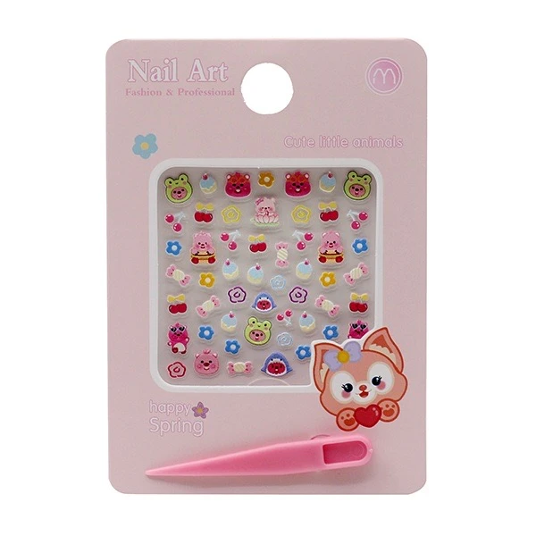 استیکر طراحی ناخن مدل خرس و گیلاس کد 56419 