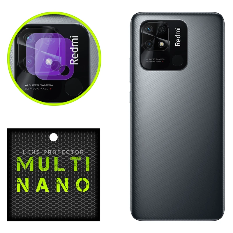 محافظ لنز دوربین بنفش مولتی نانو مدل X-L2P مناسب برای گوشی موبایل شیائومی Redmi 10 Power بسته دو عددی