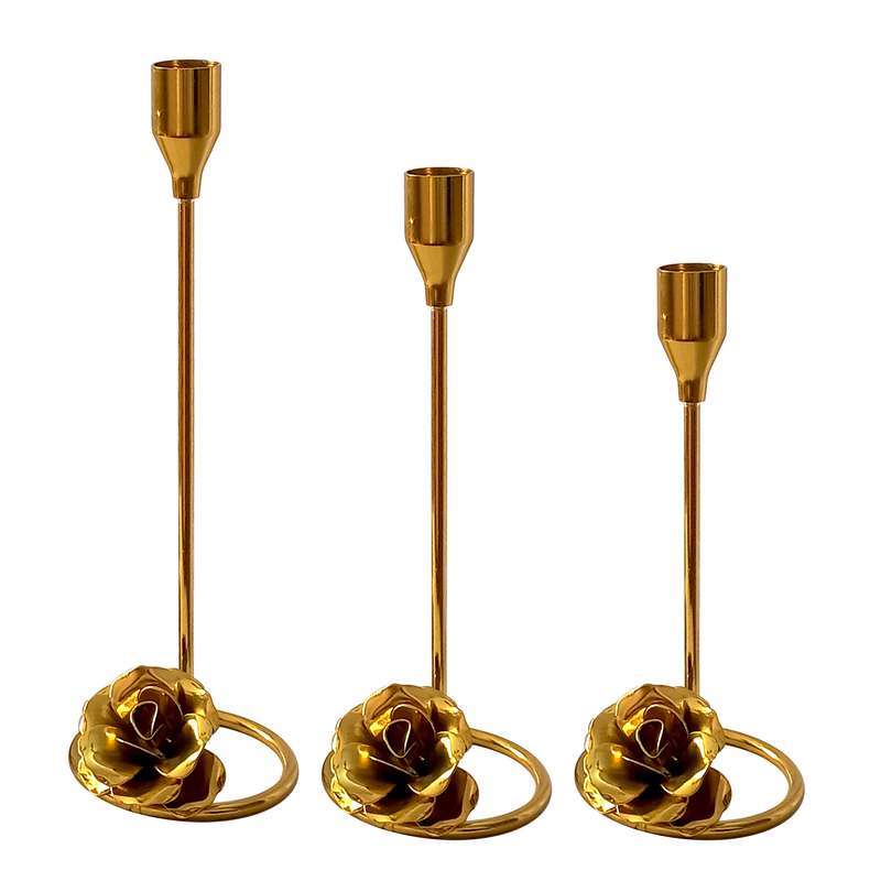 جاشمعی مدل گل رز بسته 3 عددی