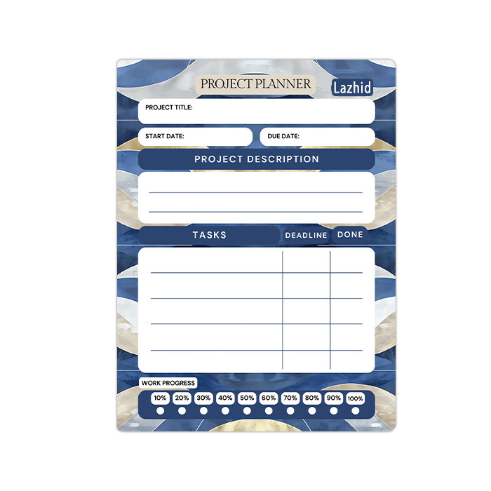 تخته وایت برد لاژید مدل برنامه ریزی پروژه سایز 14x18 سانتی متر