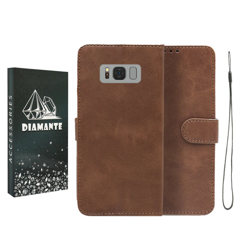 کیف کلاسوری دیامانته مدل Bandaviz Bk مناسب برای گوشی موبایل سامسونگ Galaxy S8 Plus به همراه بند آویز