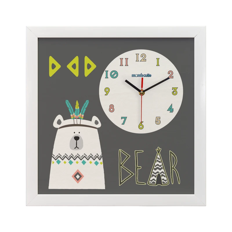 ساعت دیواری کودک مامز کیوتی مدل خرس قطبی کد S 63