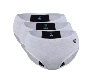 شورتکس زنانه تاپیک مدل لایه جاذب رنگ طوسی بسته 3 عددی