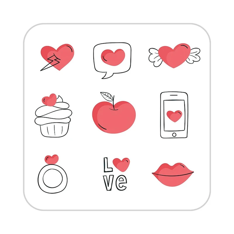 زیر لیوانی کاکتی طرح عاشقانه مدل mp38117