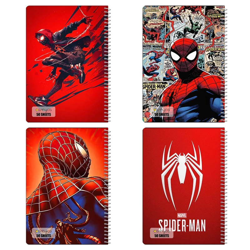 دفتر نقاشي 50 برگ کارنيکا طرح Man-مرد عنکبوتی Spider کد 95064 مجموعه 4 عددی