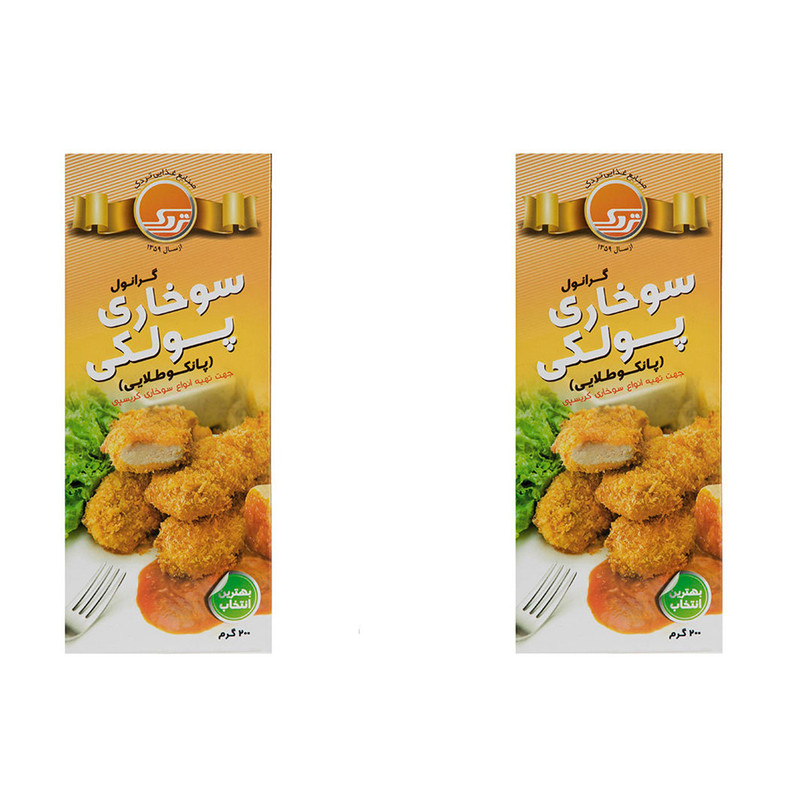 گرانول سوخاری پولکی پانکو طلایی تردک مقدار 200 گرم بسته 2 عددی