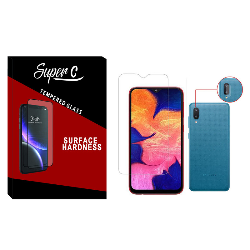  محافظ صفحه نمایش سوپرسی مدل SDHC-01 مناسب برای گوشی موبایل سامسونگ Galaxy A02 به همراه محافظ لنز