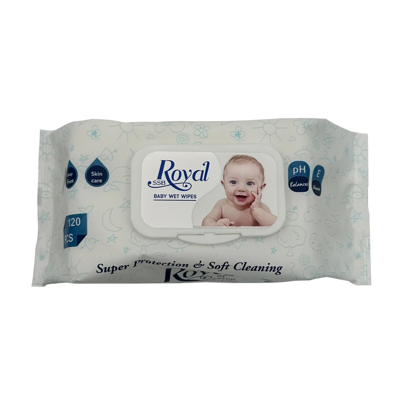 دستمال مرطوب کودک رویال اس اس بی مدل Baby Wet Wipes بسته 120 عددی