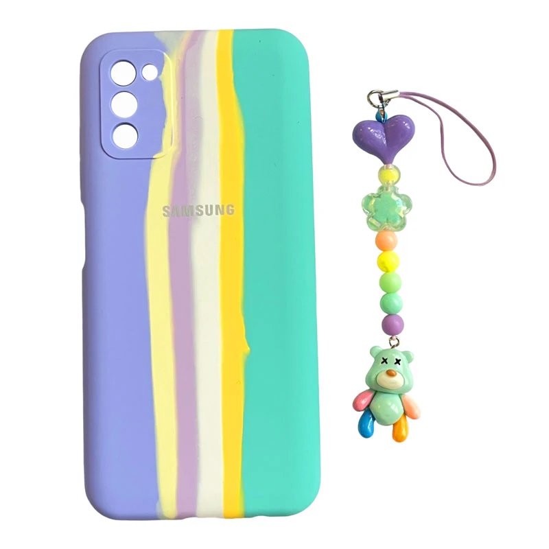 کاور مدل سیلیکونی طرح آرتا کد A11680 مناسب برای گوشی موبایل سامسونگ Galaxy A02s / A03s به همراه بند آویز