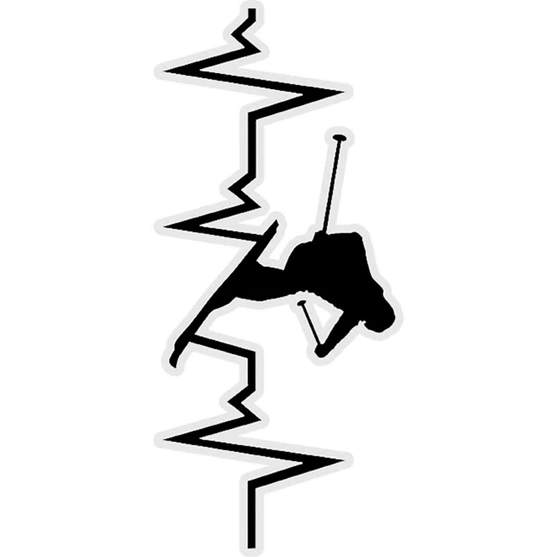 استیکر لپ تاپ طرح Skiing Heartbeat, Ski Sticker کد ST1654