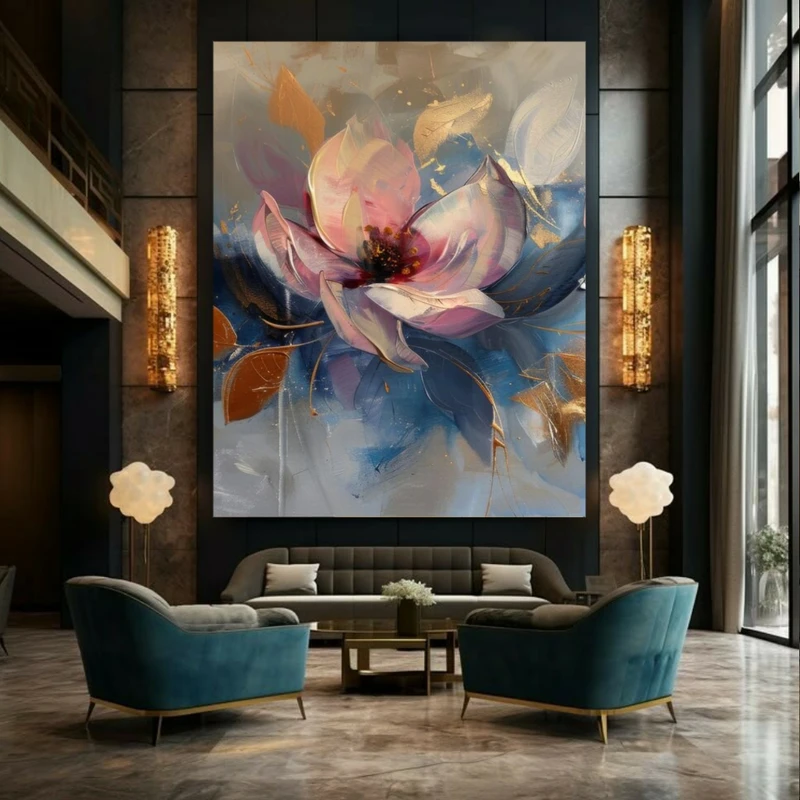 تابلو بوم طرح نقاشی گل فانتزی کد GR1630