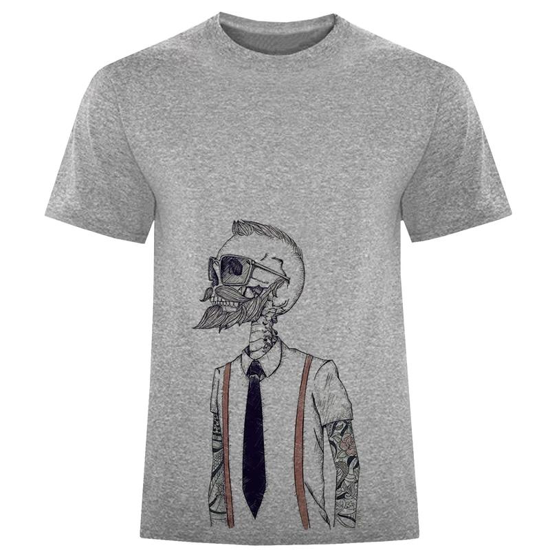 تیشرت آستین کوتاه مردانه طرح اسکلت کرواتی کد F525