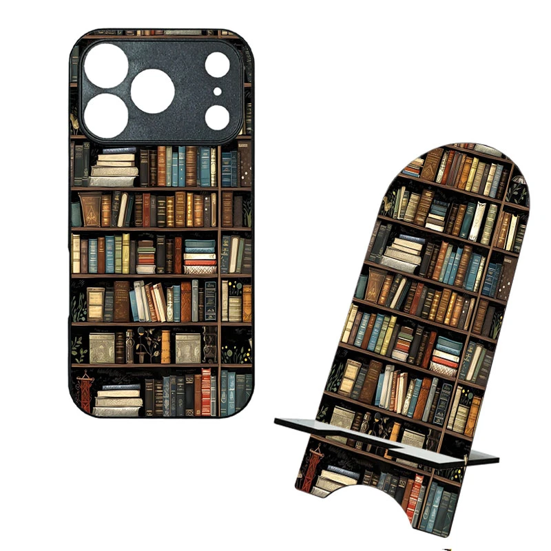 کاور گالری وبفر طرح کتابخانه مناسب برای گوشی موبایل اپل iphone 17 pro به همراه استند